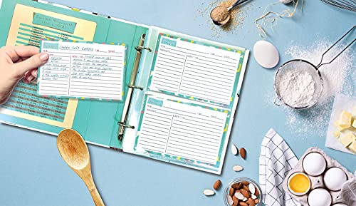 Better Kitchen Products Recipe Binder, 8.5" x 9.5" 3 Ring Binder Organizer Set (with 50 Page Protectors, 100 4" x 6" Recipe Cards & 12 Category Divider Tabs) Vintage Kitchen Design - Image 4