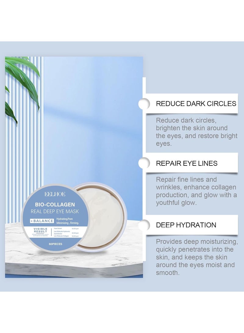 EELHOE Bio-Collagen Eye Patches – 30 Pairs丨Under Eye Patches for Dark Circles, Puffiness, Fine Lines丨With Vegan Collagen, Hyaluronic Acid, Niacinamide, Vitamin E丨Hydrating, Anti-Aging丨Korean Skincare - Image 2