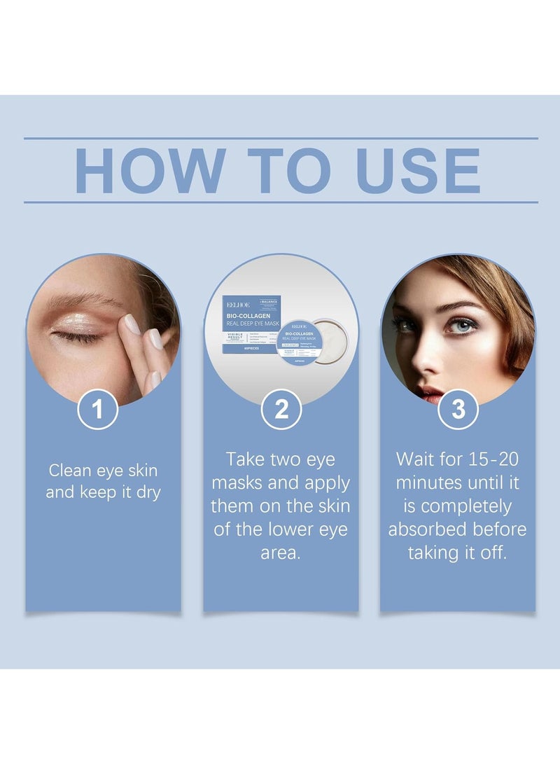 EELHOE Bio-Collagen Eye Patches – 30 Pairs丨Under Eye Patches for Dark Circles, Puffiness, Fine Lines丨With Vegan Collagen, Hyaluronic Acid, Niacinamide, Vitamin E丨Hydrating, Anti-Aging丨Korean Skincare - Image 5