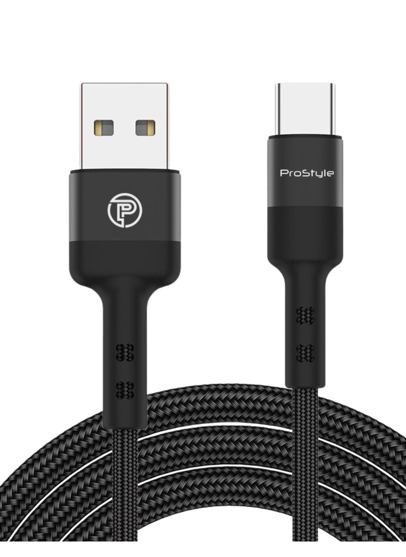 Prostyle USB A to USB Type C 100W 1.2 Meter Cable Nylon Braided (USB to Type C) Compatible For iPhone 16 15 Pro Max iPad Pro Air mini 6 MacBook Pro Air Galaxy S24 S23 Ultra Z Fold - Black  - Image 4