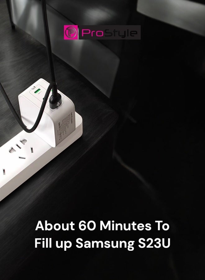 Prostyle USB A to USB C Cable 100W Fast Charging 1.2M Nylon Braided Data Cord Compatible with iPhone 16/15 Pro Max, iPad Pro/Air/Mini 6, MacBook Pro/Air, Samsung Galaxy S24/S23 Ultra, Z Fold – Black - Image 3