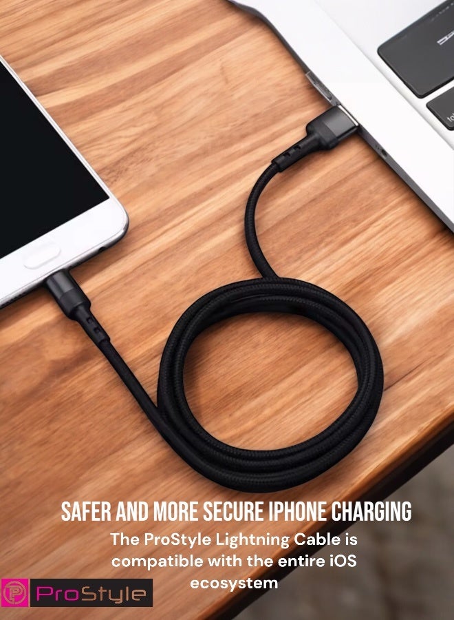 Prostyle USB A to USB C Cable 100W Fast Charging 1.2M Nylon Braided Data Cord Compatible with iPhone 16/15 Pro Max, iPad Pro/Air/Mini 6, MacBook Pro/Air, Samsung Galaxy S24/S23 Ultra, Z Fold – Black - Image 4