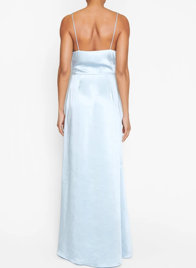 ترو ديكادينس Vivian Icy Blue Cowl-Neck Bias Cut Maxi-Dress