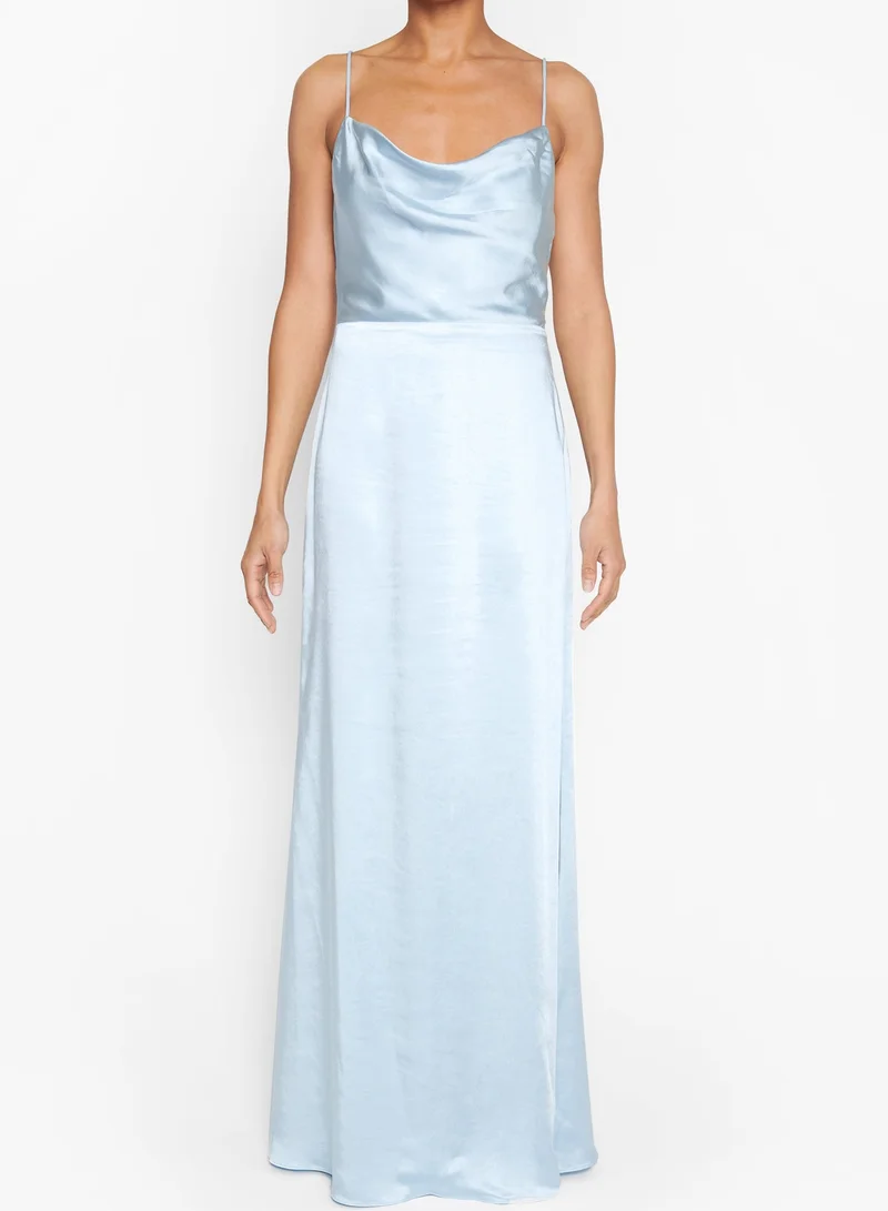 ترو ديكادينس Vivian Icy Blue Cowl-Neck Bias Cut Maxi-Dress