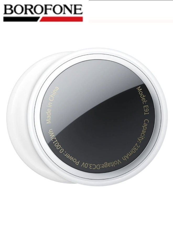 بوروفون جهاز Airtag الذكي المضاد للضياع للحيوانات الأليفة، متوافق مع أجهزة Apple والمركبات والمفاتيح والأمتعة وغيرها – الحل الأمثل المضاد للضياع (أبيض) - Image 1