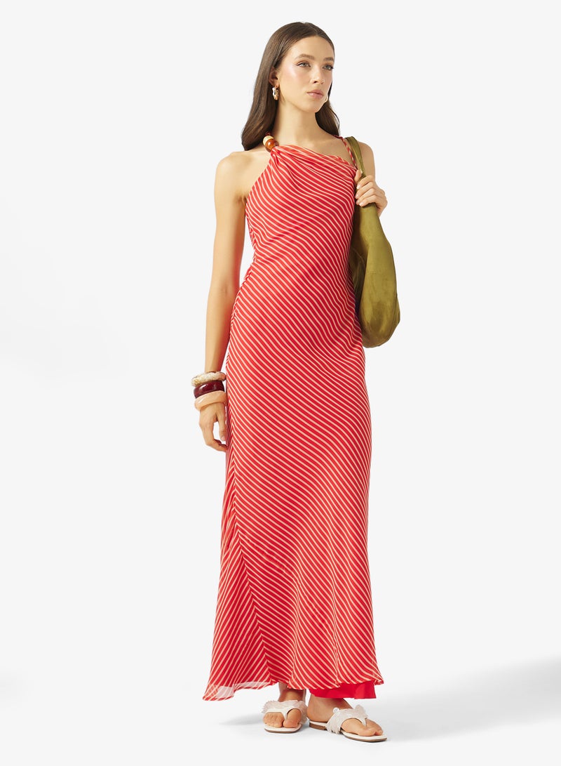 TOPSHOP Beaded Neck Woven Dress - Image 4