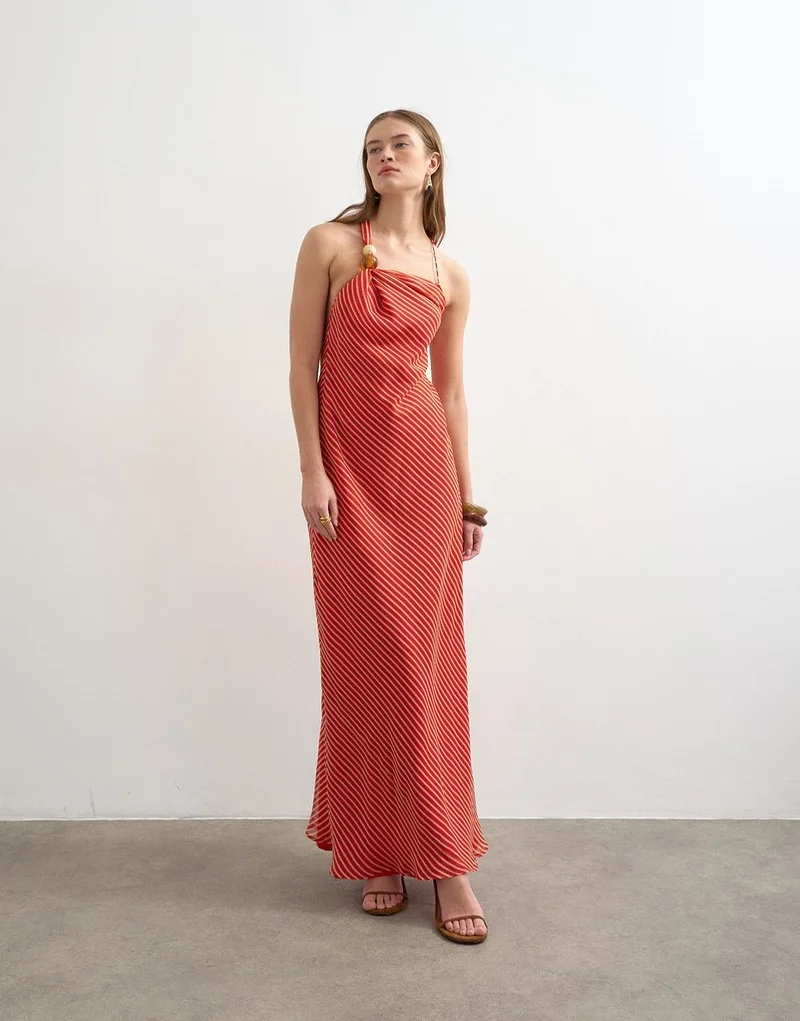 TOPSHOP Beaded Neck Woven Dress