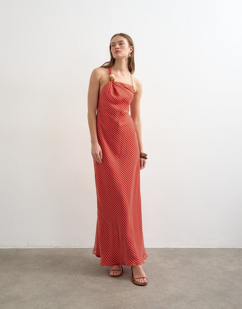 TOPSHOP Beaded Neck Woven Dress - Image 1