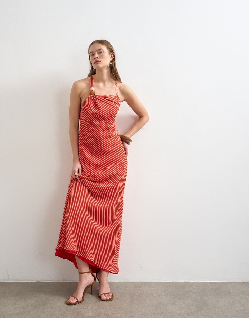TOPSHOP Beaded Neck Woven Dress - Image 4