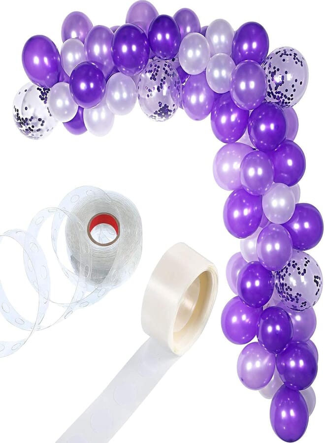 Secret 112 Pieces Balloon Kit Balloon Arch for Wedding Birthday Party Decorations (White Purple)