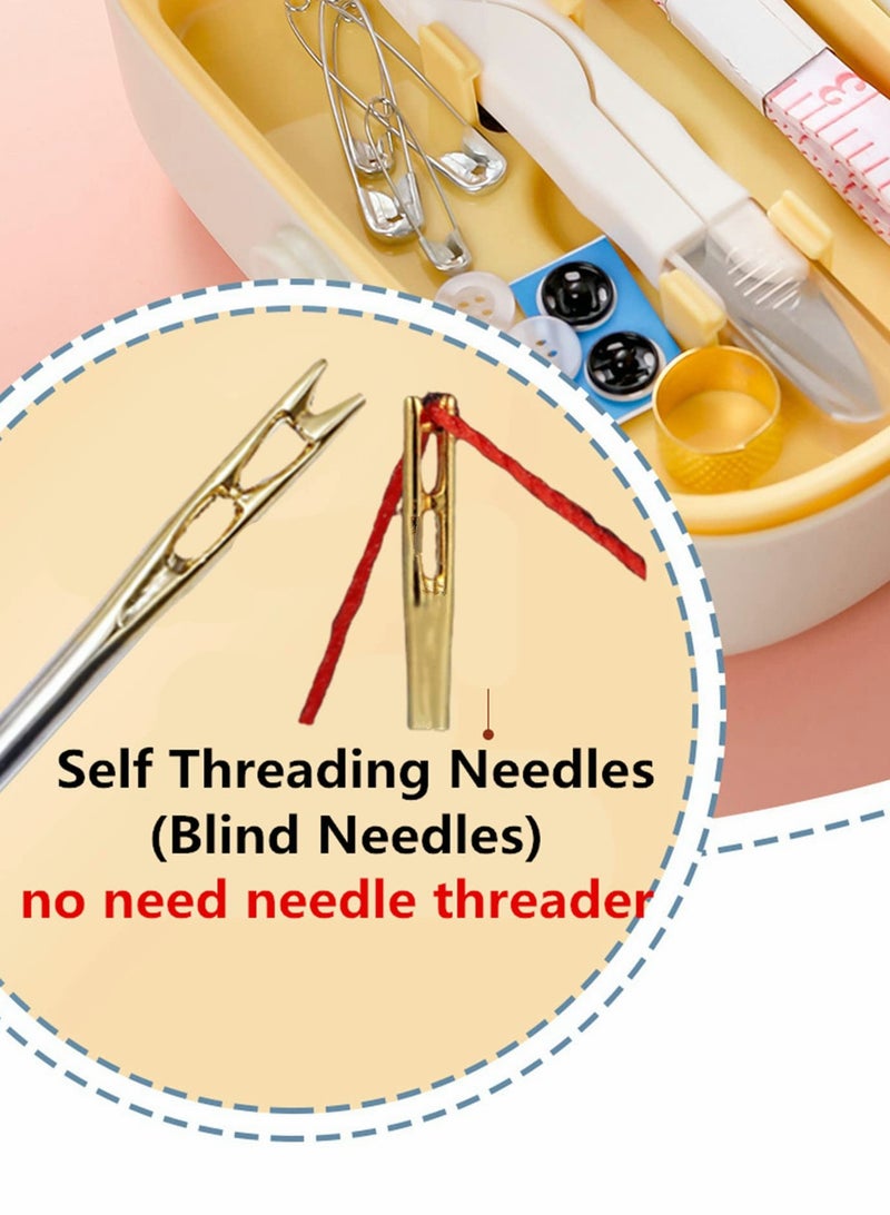SOLARAE Sewing Kit, Advanced Home Supplies Complete DIY Portable Multifunctional Double Layer Needle and Thread Storage Box (Pink) - Image 4