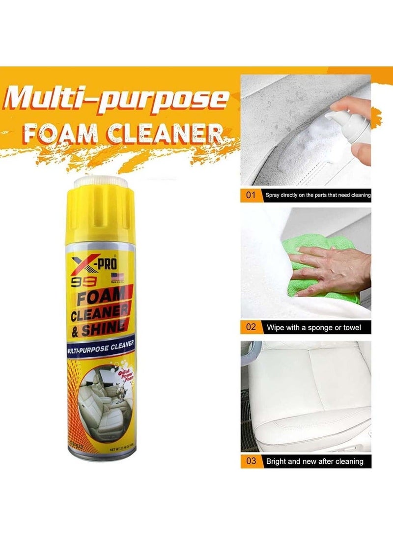 X-Pro Multi-Purpose Foam Cleaner & Shine – 600g | All-in-One Interior Restorer for Cars & Home | UV Protection | Effortlessly Removes Dirt & Grime - Image 3