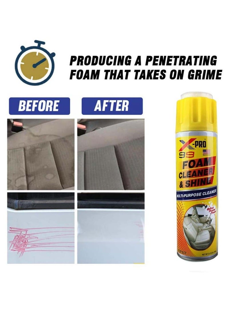 X-Pro Multi-Purpose Foam Cleaner & Shine – 600g | All-in-One Interior Restorer for Cars & Home | UV Protection | Effortlessly Removes Dirt & Grime - Image 4