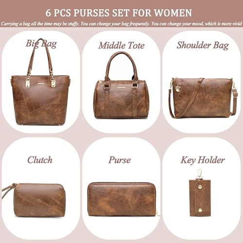2E-youth Designer Purses and Handbags for Women Satchel Shoulder Bag Tote Top Handle Bag (5B-Khaki) - Image 2