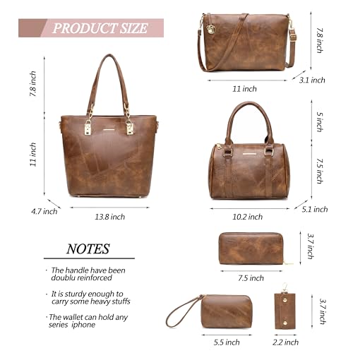 2E-youth Designer Purses and Handbags for Women Satchel Shoulder Bag Tote Top Handle Bag (5B-Khaki) - Image 3