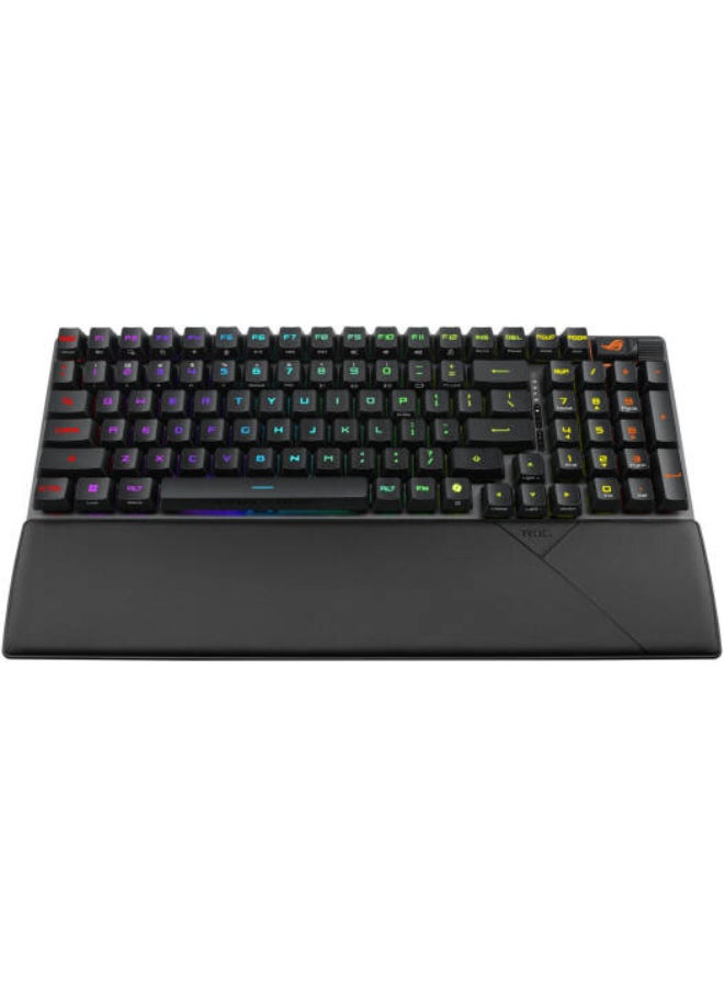 أسوس لوحة مفاتيح الألعاب اللاسلكية ROG Strix Scope II 96 RX، اتصال ثلاثي الوضع، مفاتيح بصرية ROG RX زرقاء مشحمة مسبقًا، رغوة تخفيف، أغطية مفاتيح ABS إضافية بتصميم ROG، تخطيط AR - Image 5