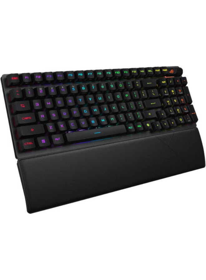 أسوس لوحة مفاتيح الألعاب اللاسلكية ROG Strix Scope II 96 RX، اتصال ثلاثي الوضع، مفاتيح بصرية ROG RX زرقاء مشحمة مسبقًا، رغوة تخفيف، أغطية مفاتيح ABS إضافية بتصميم ROG، تخطيط AR - Image 2