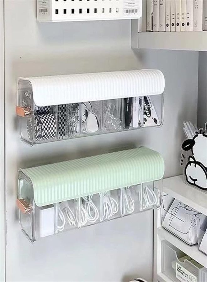 HDR MALL Drawer Underwear Organizer Divider, Wall Mount 6 Cell Drawer Storage Boxes and Acrylic Organizers for Lingerie, Socks, Ties, Data Cable, Spices Organization (Multi Colour) - Image 2