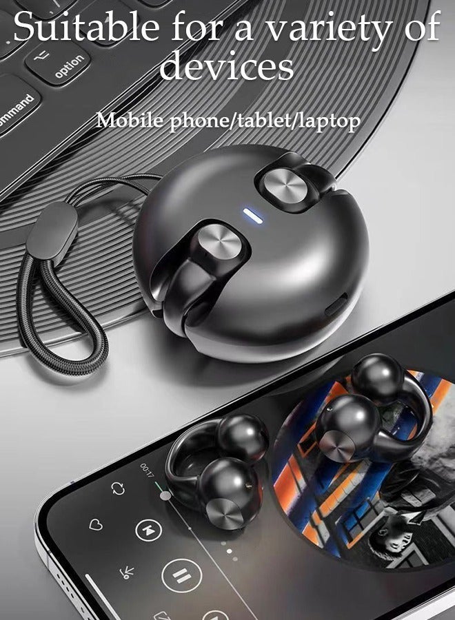 DUNISO Bluetooth Headphones Wireless Earbuds Wireless Charging Case with lanyard Sports Ear buds with Earhook Premium Deep Bass Over-Ear Earphones for TV Phone Laptop - Image 3