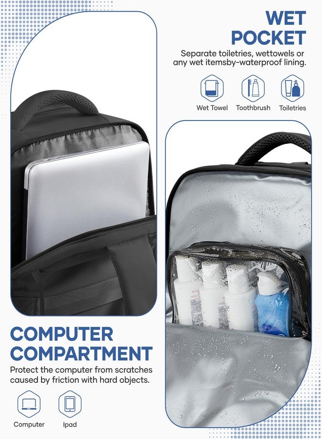 WEPLAN Vacuum Backpack Travel with Pump,Large Travel Backpack with Vacuum System,Mochila compresion al vacio,Flight Approved 18x14x8,Waterproof Carry on Personal Item Laptop Backpacks,Black - Image 4