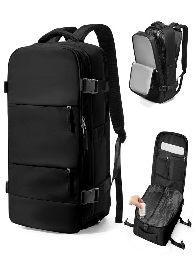WEPLAN Vacuum Backpack Travel with Pump,Large Travel Backpack with Vacuum System,Mochila compresion al vacio,Flight Approved 18x14x8,Waterproof Carry on Personal Item Laptop Backpacks,Black - Image 1