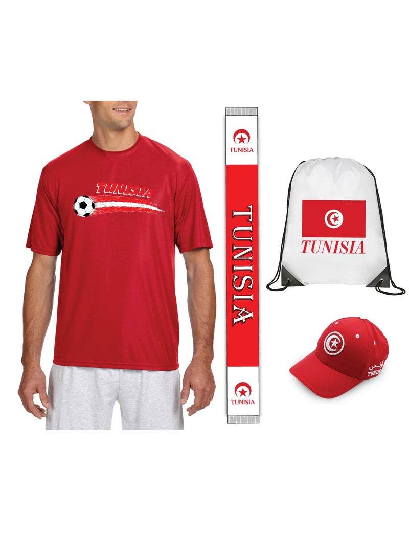 Tunisia Sports Dry Fit T-shirt - Soccer Team Printed T shirts - Team Jersey T Shirts for Men and Women - Combo Pack  - Image 1