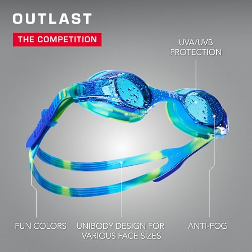 TYR Unisex Kid's Swimple Tie Dye Googles, Clear/Purple/Teal, One Size - Image 4