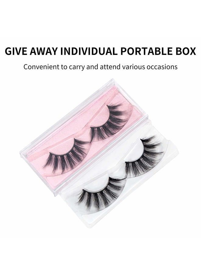DYSILK False Eyelashes Mink - Strip Lashes 5 Pairs 6D Faux Eyelash Wispy Lashes Cat Eye Fake Eyelashes Natural Look Fluffy Lash Reusable Lash Extension Kit | 004-16.7mm - Image 3