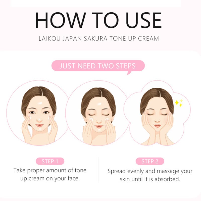 SAKURA Facial Moisturizer Tone-up Cream, Sakura Essence Glow Face Moisturizer Cream 1.06 Fl OZ Hydrating & Smooth Dry Skin Lightweight Nourishing Facial Skin Instant Tone-Up Lazy Face Cream - Image 5