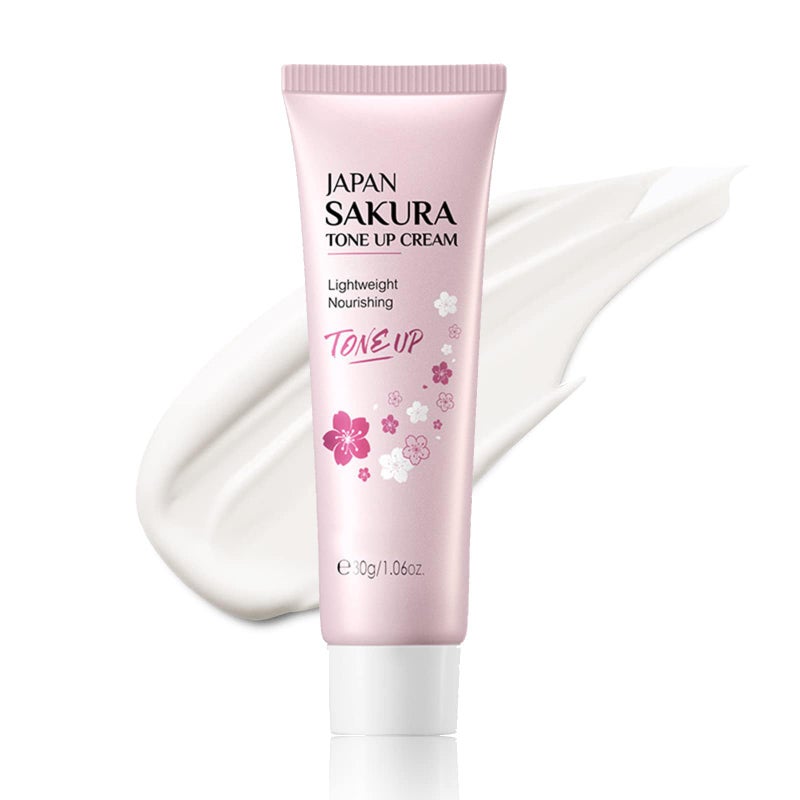 SAKURA Facial Moisturizer Tone-up Cream, Sakura Essence Glow Face Moisturizer Cream 1.06 Fl OZ Hydrating & Smooth Dry Skin Lightweight Nourishing Facial Skin Instant Tone-Up Lazy Face Cream - Image 1