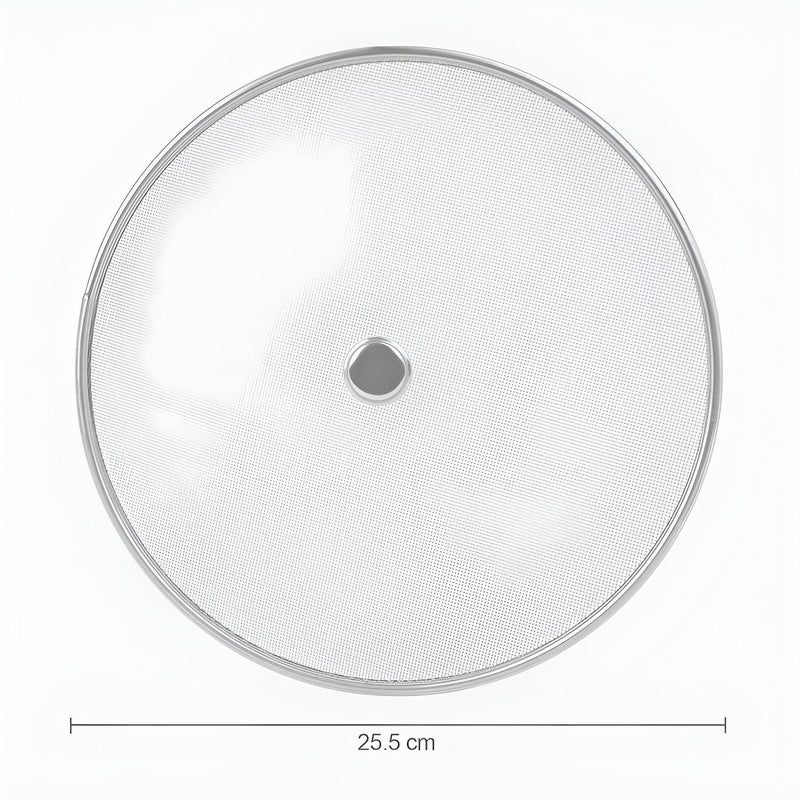 SNKM SNKM Stainless Steel Cover Lid For Utensils Net cover Food Cover Milk Cover Milk Jali Fruit Cover with Knob Medium Steel Pack Of 3  - Image 3