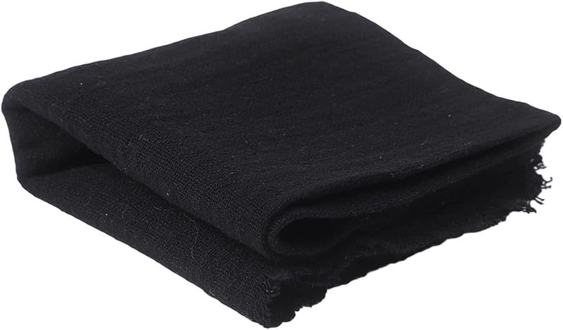 Black Cotton Fringed Dinner Napkins 42x42cm Hand Pulled Tassel Vintage Table Linens 6 Pack - Image 3