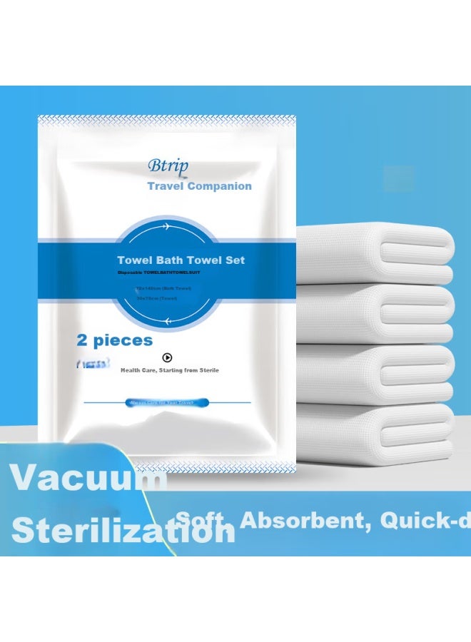 Jtrip Disposable Towel Bath Towel 2-piece Set Soft Portable Hotel Toiletries Travel Business Essentials - Image 1