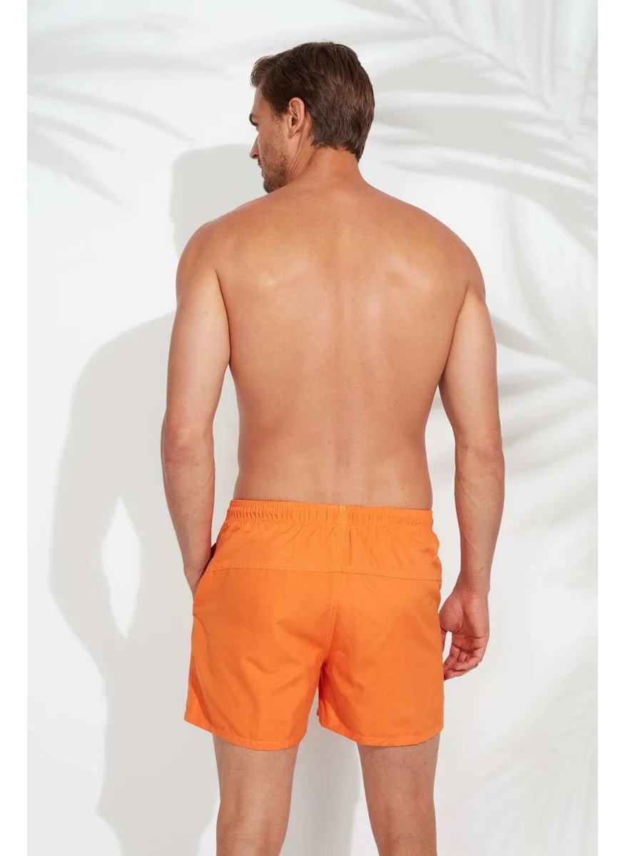 U.S. Polo Assn. Men's Orange Mid Length Swim Shorts