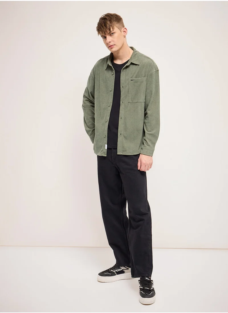 ذا بير هاوس Men's Polyester Shirt | Casual & Formal Long Sleeve Slim Fit | Classic Button-Down, Office & Everyday Wear, Comfortable & Breathable Fabric
