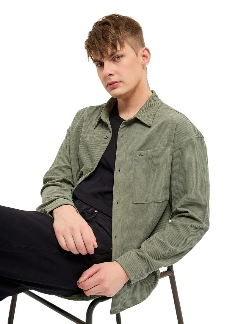 THE BEAR HOUSE Men's Polyester Shirt | Casual & Formal Long Sleeve Slim Fit | Classic Button-Down, Office & Everyday Wear, Comfortable & Breathable Fabric