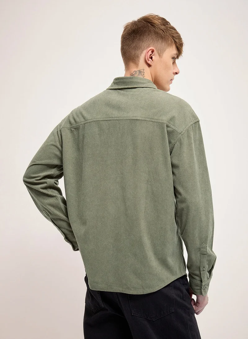 THE BEAR HOUSE Men's Polyester Shirt | Casual & Formal Long Sleeve Slim Fit | Classic Button-Down, Office & Everyday Wear, Comfortable & Breathable Fabric