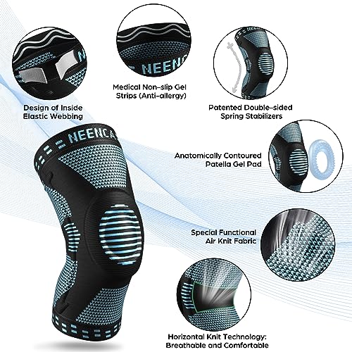 NEENCA Professional Knee Brace for Women/Men, Knee Support with Patella Pad & Side Stabilizers, Compression Knee Sleeve for Knee Joint Pain, Meniscus Tear, ACL, PCL, Runner, Workout - FSA/HSA Approved - Image 2