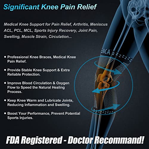 NEENCA Professional Knee Brace for Women/Men, Knee Support with Patella Pad & Side Stabilizers, Compression Knee Sleeve for Knee Joint Pain, Meniscus Tear, ACL, PCL, Runner, Workout - FSA/HSA Approved - Image 3