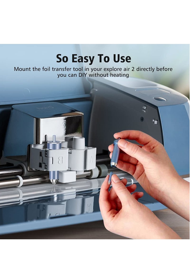 Excefore 3 in 1 Foil Transfer Kit, Foil Transfer Tool Replacement, Suitable for Maker /3, Explore, Explore One & Explore Air 2/3, Including Fine, Medium, Bold Blades (Blue)  - Image 2