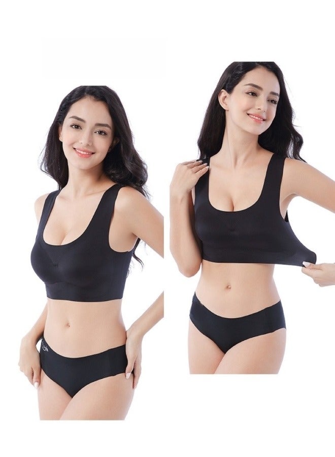 REOCLE Women's Seamless Bras Solid Color Comfort Light Support Pullover Bra Full Coverage Wireless Push Up Bra - Image 3