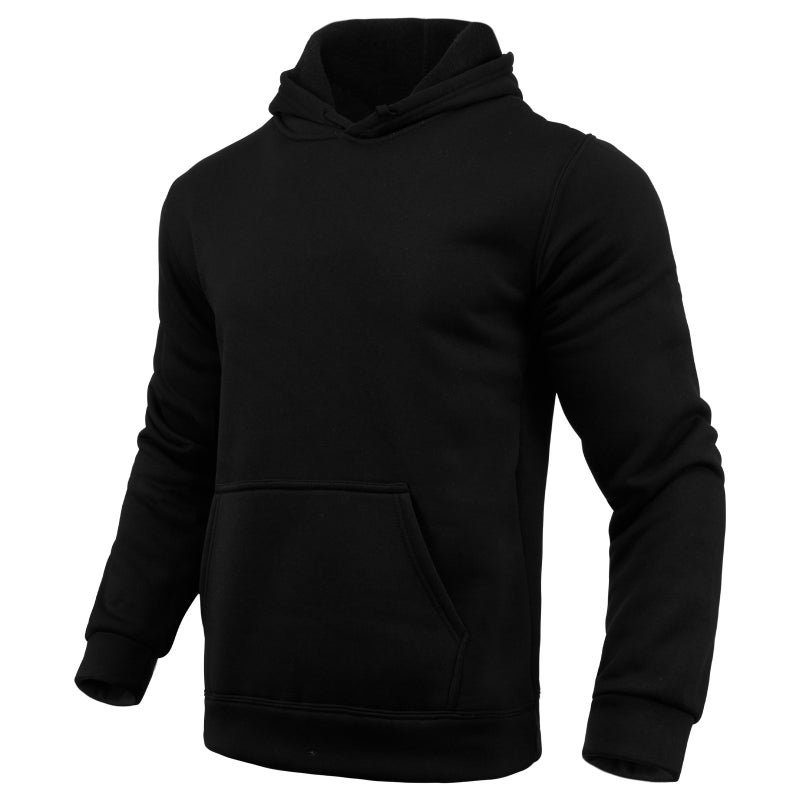 European Code Men'S Hoodie Sweater Tide Brand Casual Sweater Solid Color Hoodie Long Sleeve Sweater - Image 3