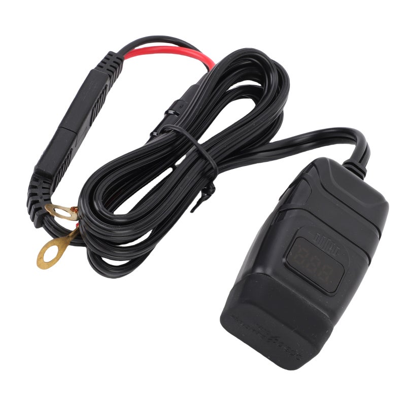 ووب شاحن موبايل للدراجات النارية 30 واط PD 18 واط USB A منفذ مزدوج شحن سريع نوع C مع فولتميتر LED مفتاح تشغيل وإيقاف محول SAE إلى USB حامل مقود للدراجات النارية ATV - تصميم مقاوم للماء - Image 4
