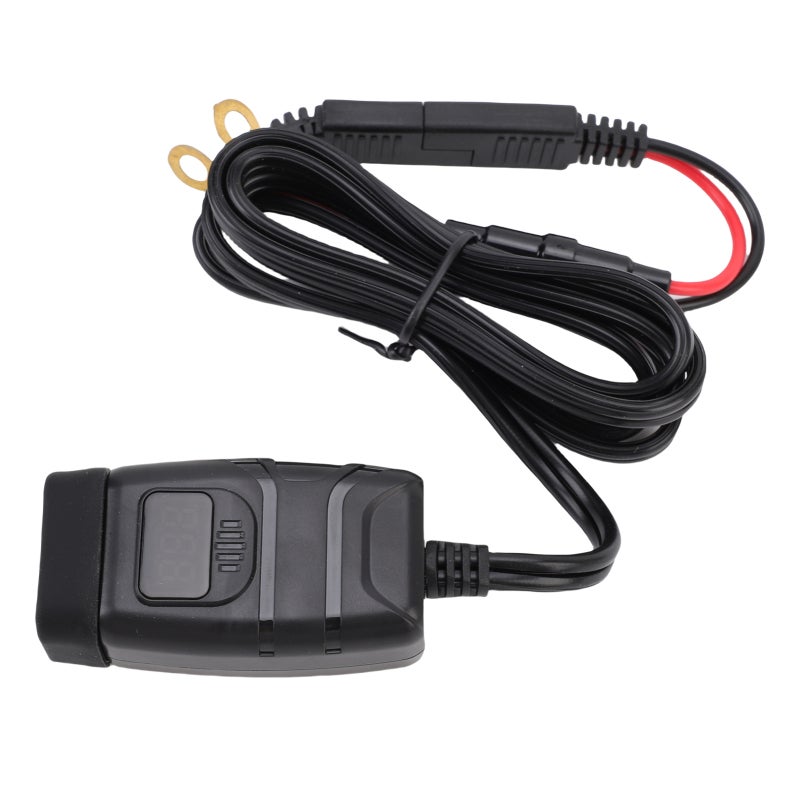 ووب شاحن موبايل للدراجات النارية 30 واط PD 18 واط USB A منفذ مزدوج شحن سريع نوع C مع فولتميتر LED مفتاح تشغيل وإيقاف محول SAE إلى USB حامل مقود للدراجات النارية ATV - تصميم مقاوم للماء - Image 5