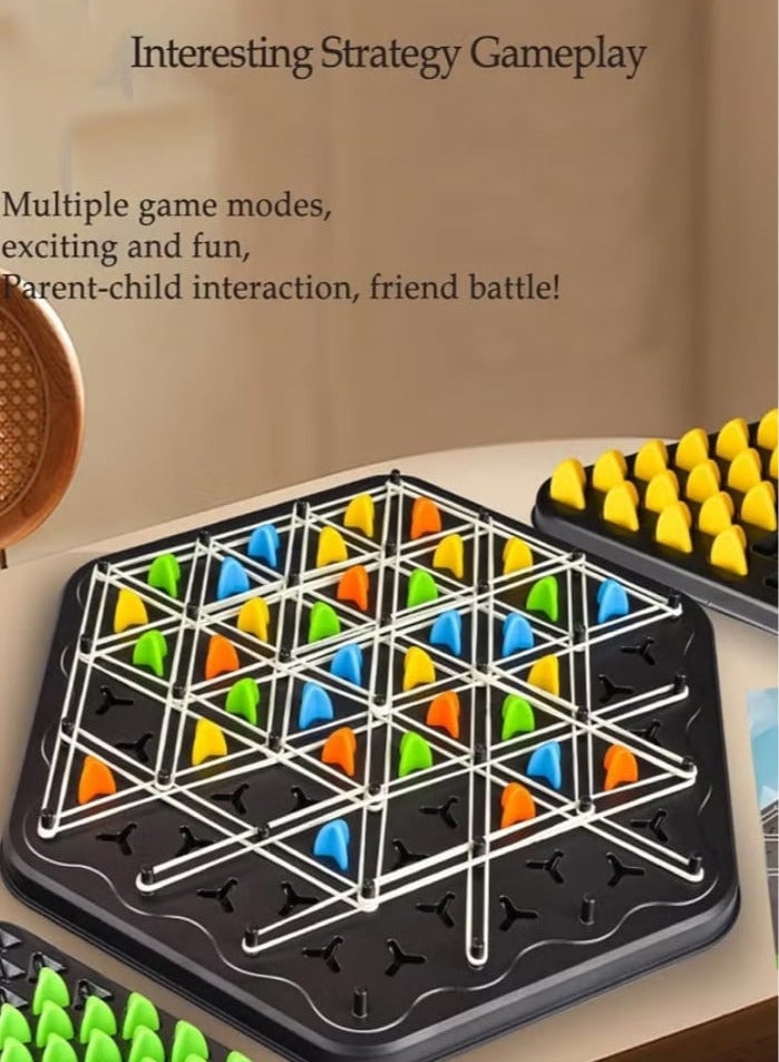 Triangle Sequence Game, Trigger Game, Rubber Trigger Game, Triangle Sequence Game, Classic Collectible Wooden Board Strategy Game for Kids, Adults, Family Parties - Image 2