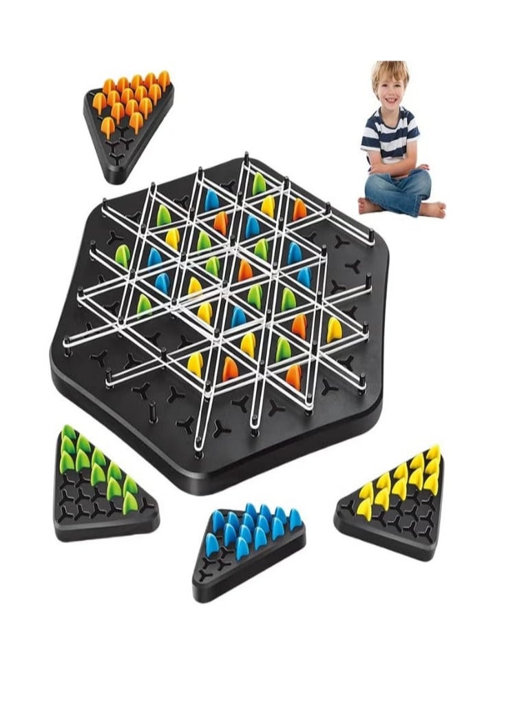 Triangle Sequence Game, Trigger Game, Rubber Trigger Game, Triangle Sequence Game, Classic Collectible Wooden Board Strategy Game for Kids, Adults, Family Parties - Image 1