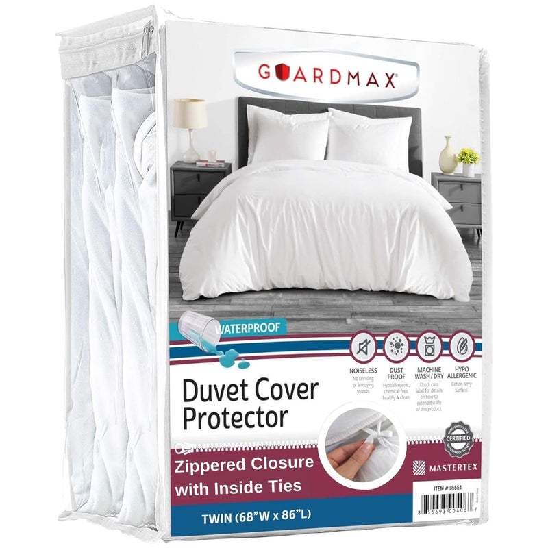 Guardmax Waterproof Duvet Cover - Jersey Fabric with Zipper Closure | Premium Quality, Bed Bug & Allergen Proof Twin (68 x 86) - Image 1
