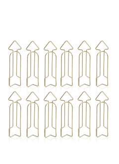Y&D Gold Paper Clips, 12Pcs Small Metal Arrow Clips Bookmarks, Marking Document Organizing Clip Stationery Page Marker for Office School Supplies, Kids Student  - Image 1