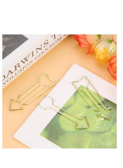 Y&D Gold Paper Clips, 12Pcs Small Metal Arrow Clips Bookmarks, Marking Document Organizing Clip Stationery Page Marker for Office School Supplies, Kids Student  - Image 2