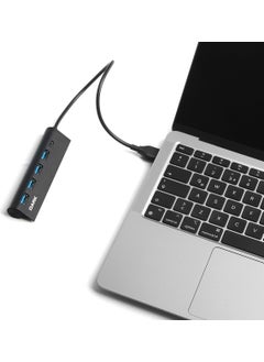 Dark USB Type-A to 1xUSB Type-C Charging + 4xUSB 2.0 Multiplexer HUB (DK-AC-USB346)  - Image 2